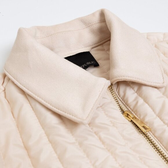 Banana Republic  Quilted Jacket Barn Water Resistant Ivory - Picture 6 of 16